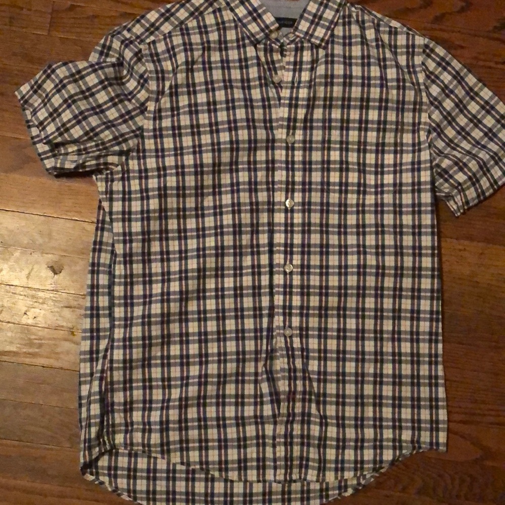 Tommy Hilfiger plaid short sleeve shirt size S custom fit